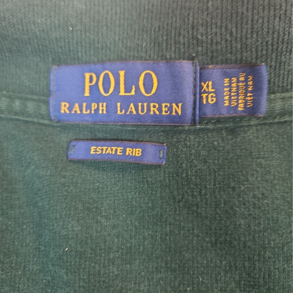 Polo Ralph Lauren Estate Rib 1/4 Quarter Zip Pullover Sweater Mens XL Green - Picture 4 of 11